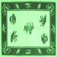 thumbnail image 1 of Ahgly Company Indoor Square Southwestern Emerald Green Country Area Rugs, 3' Square, 1 of 4