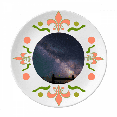 

Purple Dark Stars Galaxy Art Deco Fashion Flower Ceramics Plate Tableware Dinner Dish