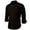 Black, variant on Business Casual Work Shirts for Men Long Sleeve Button Down Stand Collar Cotton Linen Formal Dress Shirt