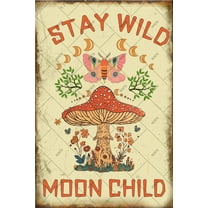 Noete Vintage Mushroom Decor Tin Sign Whimsical 12x16 Inch Retro Wall Art for Bathroom, Living Room, Bedroom & Office Decor