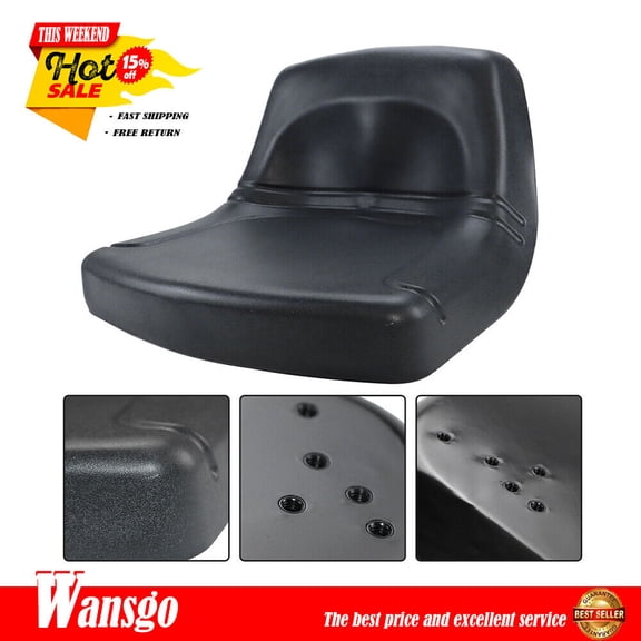 New Low Back Lawn Mower Garden Tractor Seat Black US