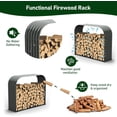 thumbnail image 4 of Galvanized Firewood Rack with Wearproof Corrugated Roof (Shed-Style Log ), Heavy Duty Outdoor Log Holder, Rust , Arch , "D x "W x "H, 4 of 6
