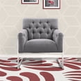 thumbnail image 2 of Armen Living Emily Accent Chair in Gray and Brushed Silver, 2 of 2