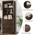thumbnail image 6 of Towallmark 70" Tall Bookcase with 3 Drawers, Bookshelf w/ 3 Tier Open Shelves, Modern Deep Storage Book Shelf Storage Cabinet Organizer for Living Room Home Office, 6 of 8