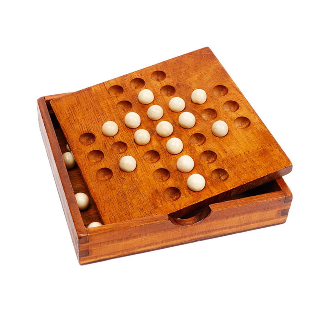 Buy Online Winmaarc Handmade Games Solitaire Board In Wood With Glass  Marbles -  577687