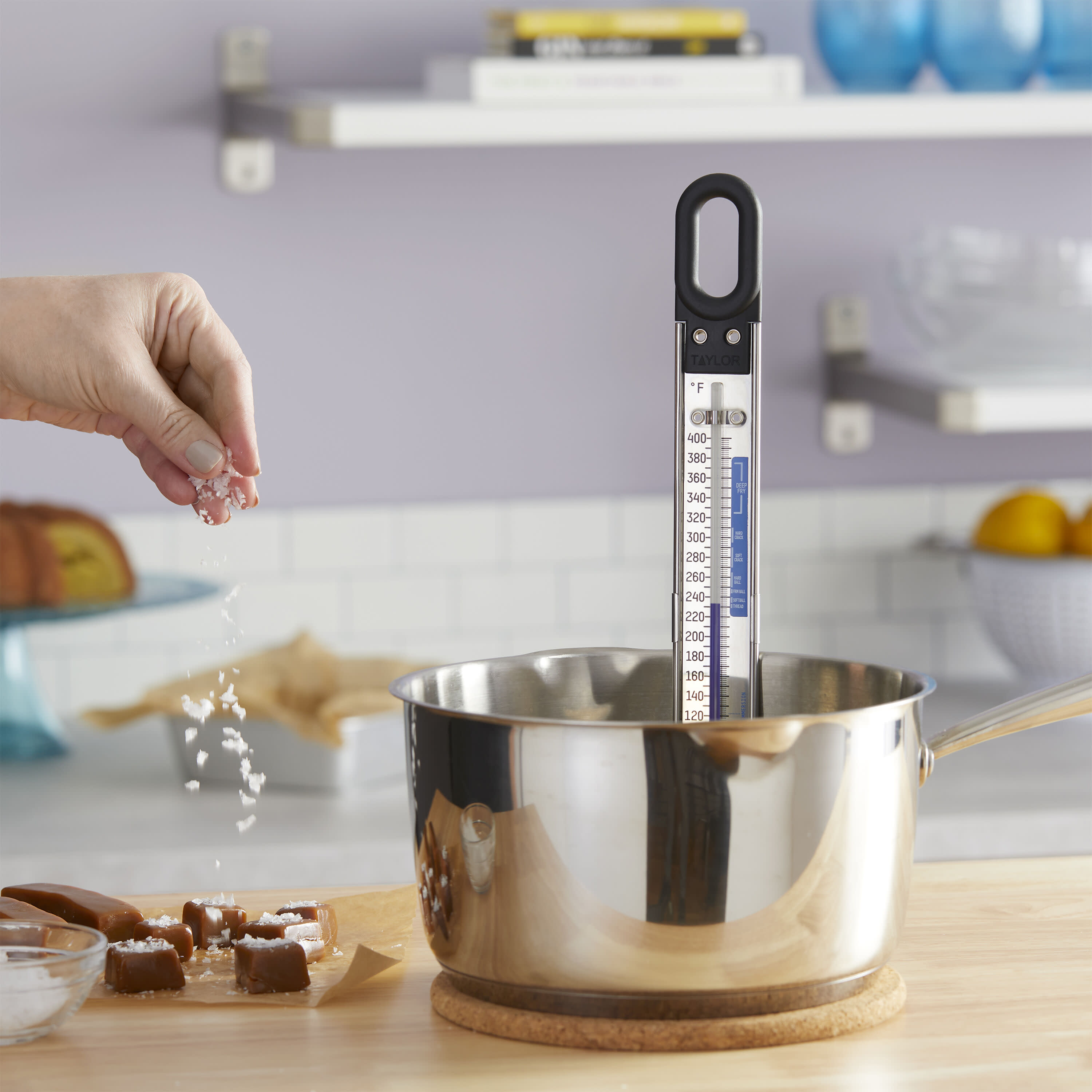Taylor Candy and Deep Fry Analog Paddle Stainless Steel Thermometer with Adjustable Pot Clip - image 2 of 8