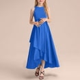 thumbnail image 2 of NIEWTR Robes pour Filles Coupe Classique Évasée Sans Manches Robe d'Été Douce Confortable Tenue de Pique-Nique (Bleu, 12-14 Ans), 2 of 5