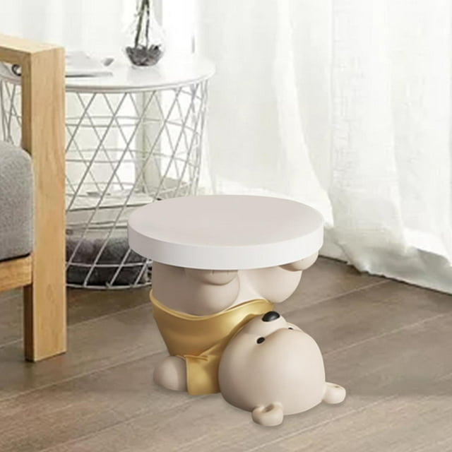 Table d'Appoint Statue d'Ours Tables de Chevet Table d'Extrémité pour Salon Maison