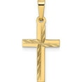 thumbnail image 4 of 14K Yellow Gold Diamond-Cut Small Hollow Cross Pendant (25 X 11) Made In United States xr234, 4 of 6