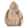 thumbnail image 6 of YOIAVAIOY Christian Cross Hoodies For Men Long Sleeve Casual Pullover Trendy Fall Winter Sweatshirt With Pocket Khaki L, 6 of 8