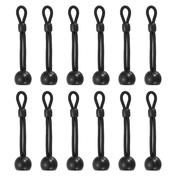 12Pcs 4" Bungee Tie Down, Sun Shade Tie Down Straps Replacement Parts, Black