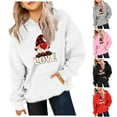 thumbnail image 4 of Xmyrz Cute Hoodies For Teen Girls Faddish Christmas Print Leisure Pocket Long Sleeve Fleece Hoodie Cute Sweatshirts Toddler Sweatshirt, 4 of 4