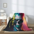 thumbnail image 2 of Sikiie Modern Abstract Colorful Skull A Cozy Flannel Fleece Throw Blanket: Lightweight & Thick for All Seasons - Perfect for Women, Men, & Kids"80"x60", 2 of 6
