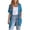 Blue, variant on Women's Longline Cardigan Sweaters Short Sleeve Open Front Knit Cardigans with Patch Pockets Longline Cardigans