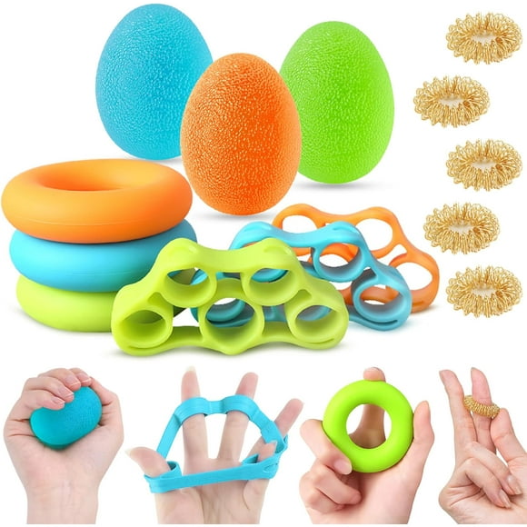 HAHADAXA Shuibian Squeeze Ball Hand Grip Strengthener, Finger Exerciser, Grip Strength Trainer(14PCS)Arthritis Pain Relief Workout Forearm Grip Workout Finger Stretcher Carpal Tunnel, Trigger