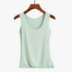 thumbnail image 3 of Pijama de manga corta para mujer, blusa lisa con cuello en U, de 3 piezas, 3 of 5