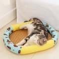 thumbnail image 2 of Pet Cool Mat With Oval Pillow BreathableSummer Cooling Pad Bed Sleeping Mat Pet Blanket For Dogs Cats, 2 of 9