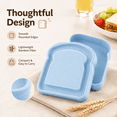 thumbnail image 3 of Portable Bamboo Fiber Sandwich Container, 2.1 Quart Lunch Box with Secure Lid, Reusable Meal Storage for Toast, Rice, Snacks, Travel, Work, Picnic, Camping and Kitchen, Blue, 3 of 6