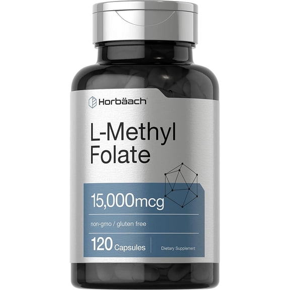 L Methylfolate 15000 mcg | 120 Capsules | Methyl Folate 5-MTHF | by Horbaach