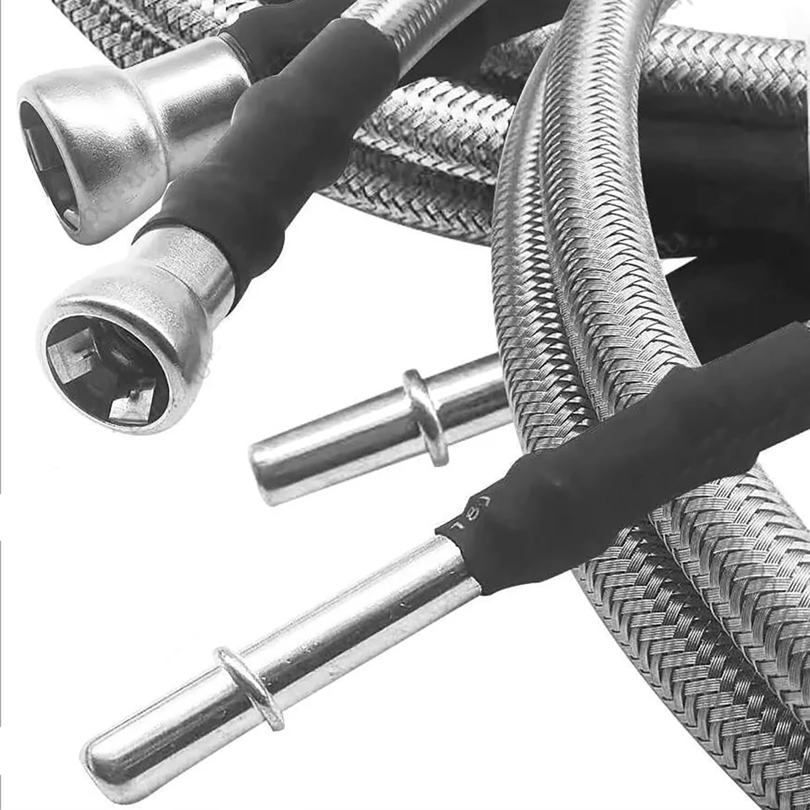 SS Braided Fuel Supply Return Vapor Lines Kit for Silverado Sierra V8 1999-03 Easy Installation, Gas & Flex