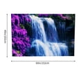 thumbnail image 4 of ZFLMY Waterfall tapestry, purple forest, wildflowers, flowers, mountain jungle plants, natural landscape, wall hanging, bedroom, living room, tapestry 60x40in, 4 of 7