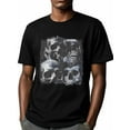 thumbnail image 6 of Skull Vintage Men's T Shirts T-Shirt for Men Crew Neck Tees Cotton Tops, Black, S, 6 of 7