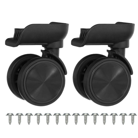 Uxcell 1 Pair Luggage Wheels Replacement Suitcase Wheels Caster Repair for Luggage Swivel Wheel Black (1.2"x1.3"x1.3"x1.2"x0.98")