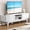 White, variant on PUFFCAFE Fluted TV Stand for 55 60 65 Inch TV,Mid Century Modern Entertainment Center with with Storage & Sliding Doors,TV Media Console Table with Wood Feet for Living Room,Bedroom,Natural Oak