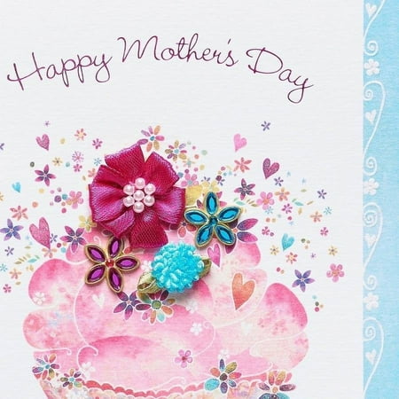 Papyrus Greeting Card, 5" x 7", Cupcake with Flowers Mother's Day