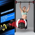 thumbnail image 2 of OUYAWEI Barre de Traction pour Entrée Réglable Sans Vis Mentonnière 440 Lb Indicateur de Niveau Antidérapant Noir Rouge Gym à Domicile, 2 of 7