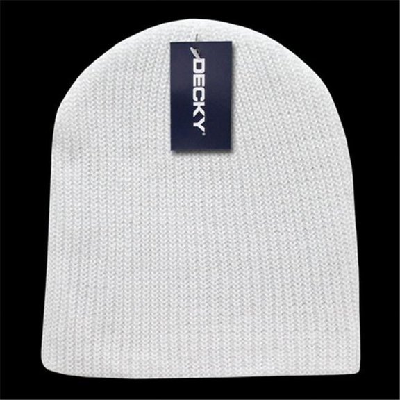 Decky 608-WHT GI Cuffless Watch Caps, White