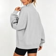 thumbnail image 7 of Vetsdori Womens Long Sleeve Sweatshirts Zipper Pockets Tops Pullover Mock Neck Winter Casual Sports,Soft Lightweight Sweatshirts for Women Solid Color,Gray,Size:L, 7 of 7