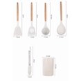 thumbnail image 4 of Ensemble de Cuisson en silicone Beige de 5 Pcs - Batterie de Cuisine Antiadhésive et Résistante à la Chaleur - Batterie de Cuisine avec Poignée en Bois - avec Contenant de Rangement, 4 of 5