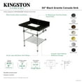 thumbnail image 4 of Kingston Brass KVPK3030KASQB5 Templeton 30" Black Granite Console Sink with Acrylic Legs and Shelf (8-Inch, 3-Hole), Black Granite/Oil Rubbed Bronze, 4 of 4