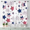 thumbnail image 3 of 4th of July Curtains, Independence Day Patriotic Star Fireworks American Flag Farmhouse Country Red White Blue Window Drapery Treatments for Bedroom Living Room Kitchen Bathroom 2 Panels, 27.5x36 Inch, 3 of 4