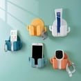 thumbnail image 2 of Wall Mount Phone Holder Self-Adhesive Wall Beside Organizer Storage Box Plastic Charging Phone Stand Remote Wall-Mounted Phone Brackets Holder for Bedroom, 2 of 8