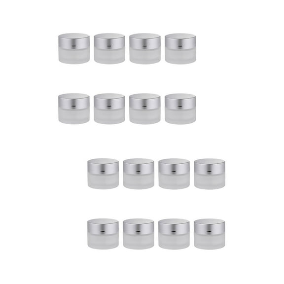 16 Pcs Cream Bottle Lip Balm Containers Buttercream Glass Container Makeup Container Case Glass Jar Travel