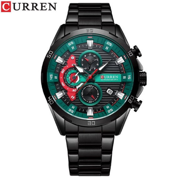 Curren New Chronograph Men Watches For Sport Casual Stainless Steel Luminous Wristwatches For Male Creative Design Quartz Clock - Quartz Wristwatches