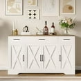 thumbnail image 1 of 4 Doors Modern Farmhouse Buffet Cabinet with Storage, Kitchen Cabinet Drawer and Adjustable Shelf, Coffee Bar Cabinet Kitchen Storage Cabinet for Kitchen, Dining Room, 1 of 9