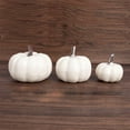 thumbnail image 2 of Pack of 12 Pieces White Artificial Pumpkins Fall Party Table Fireplace Decor Wreath Craft Harvest Pumpkins Thanksgiving Centerpieces, 2 of 8
