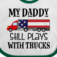 thumbnail image 4 of Inktastic Daddy Plays with Trucks Boys or Girls Baby Bib, 4 of 4