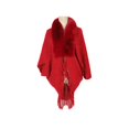 thumbnail image 2 of Jumpingount Chal suelto de punto para mujer, borlas a la moda, accesorios para fotos de fiesta de viaje, cárdigan elegante lavable de otoño para mujer Abrigos y chamarras Rojo Jumpingount AP013843-04, 2 of 6