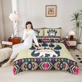thumbnail image 4 of Feelyou Bohemian Bear Print Bedding Comforter Set, Tribal Western Aztec Twin Comforter Sets, Vintage Mandala Theme Reversible Bedding Set, Lightweight Room Decor, 2-Piece, 4 of 8