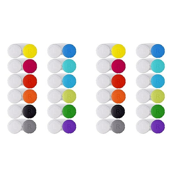 Estuche Colorido para Lentes de Contacto de 24 Piezas, Kit de Inmersión de Lentes de Contacto