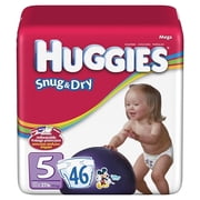 HUGGIES SNUG & DRY DIAPERS, SIZE 5, 92/CS, KIC52367