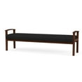 thumbnail image 2 of Amherst Wood Reception Waiting Room 19" 3 Seat Bench / Walnut Wood / Black, 2 of 5