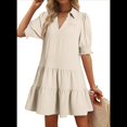 thumbnail image 1 of Vestido Plisado de Corta para Mujer, Color Crema, Talla L, 1 of 7