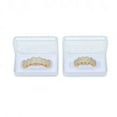 thumbnail image 6 of QQTDFG 14K Gold Plated CZ Teeth Grillz Hip Hop Top Bottom Mouth Silver Grill Set Custom-Style A-Silver-Top, 6 of 9