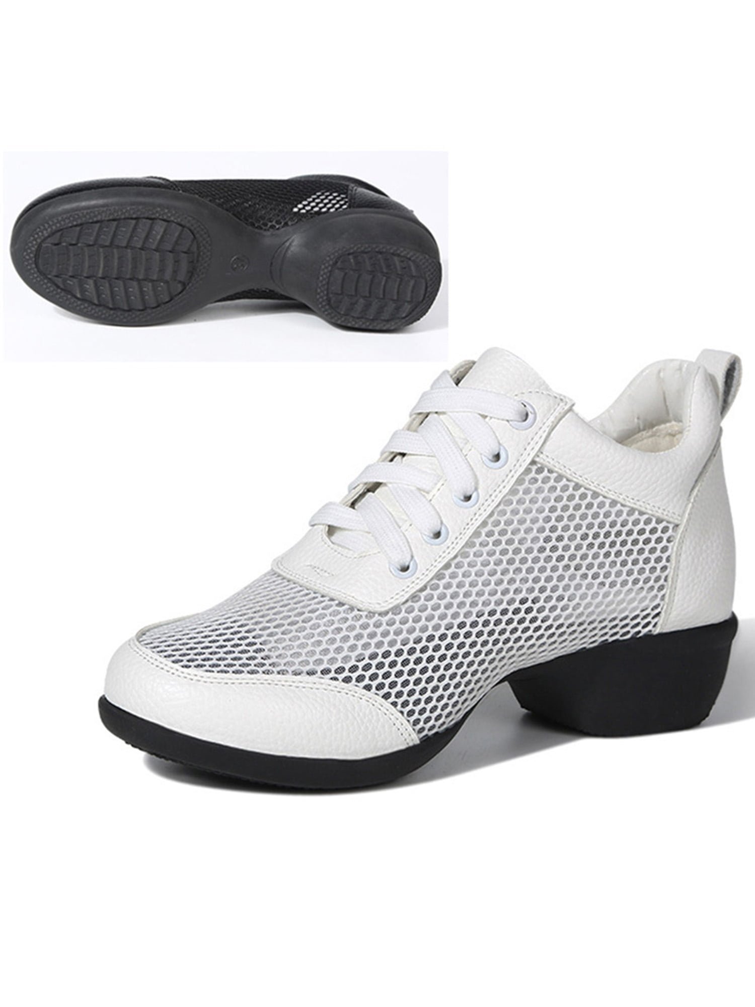 New Women Low Cut Comfy Jazz Dance Shoes Net Breathable Heighten Dance Sneakers 