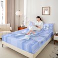 thumbnail image 4 of Manfei Teens Female Kawaii Bow Knot Twin Sheet Sets 3pcs,Dreamy Princess Twin Fitted Sheet Microfiber,Love Heart Print Stripes Breathable Flat Sheet,Lightweight Room Decor, 4 of 7